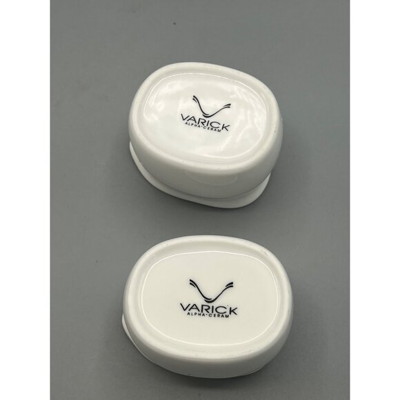 2 Varick Alpha Ceram Creamers Pourers White Porcelain Primitive Cottage Elegant - Picture 2 of 7